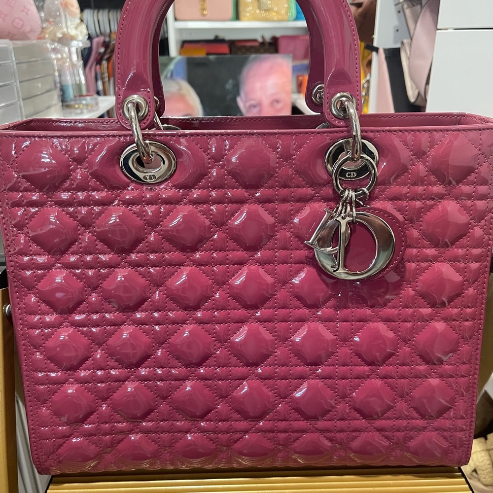 Dior Fuchsia Quilted Tote